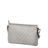 グッチ GGキャンバス シェリーライン 斜め掛け ショルダーバッグ 189749 シルバー キャンバス レザー レディース GUCCI 【中古】